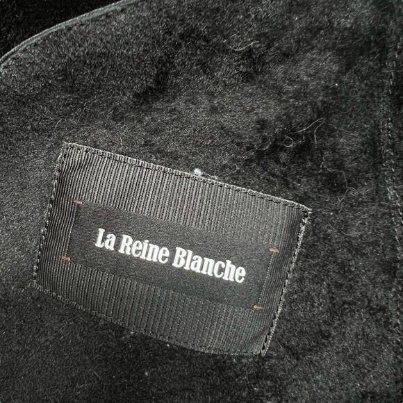 La Reine Blanche Hooded Lambskin Sherpa Lined Women's Jacket Size 36 EU 6 US - Picture 11 of 16